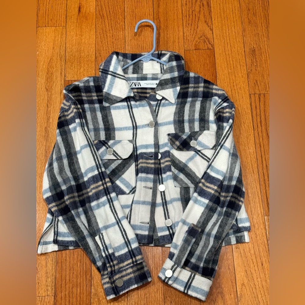 ZARA -  plaided Cropped Flannel